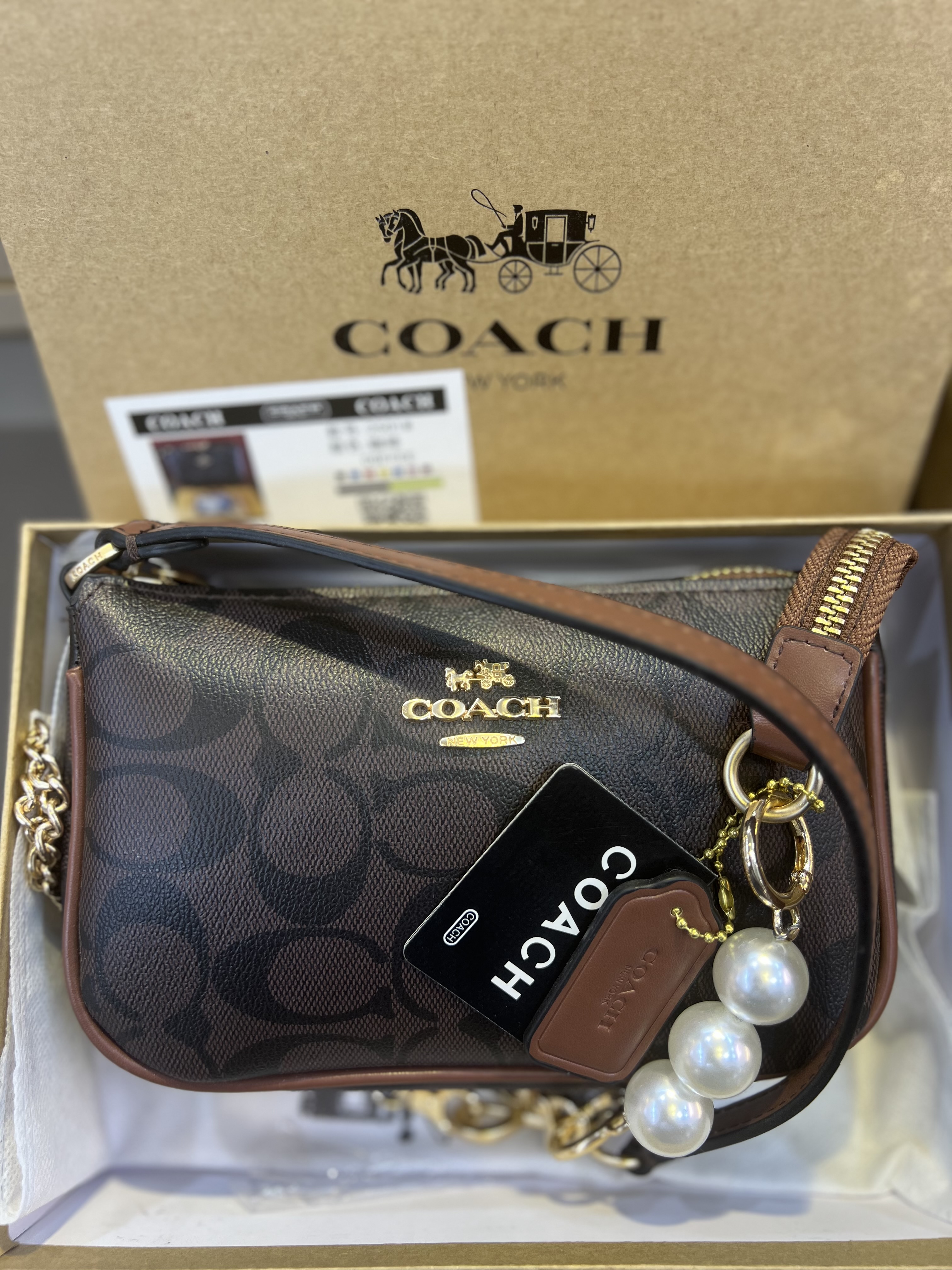 مينى بگ پارچه كوچ coach قهوه ايى با كيفيت مستر كواليتى و فول پك
